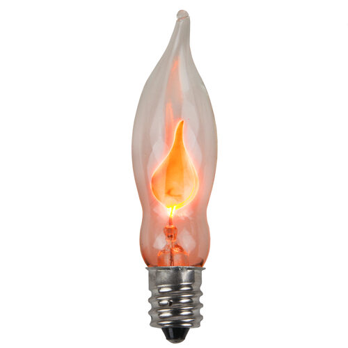 C7 Flicker Flame Orange Transparent Bulbs