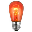 S14 Amber / Orange Triple Dipped Transparent Bulbs, E26 - Medium Base