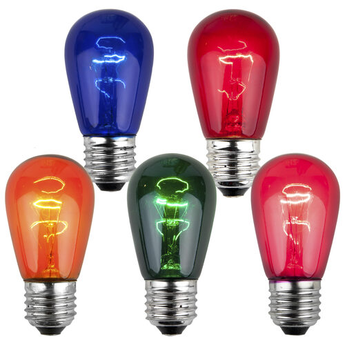 S14 Multicolor Transparent Bulbs, E26 - Medium Base