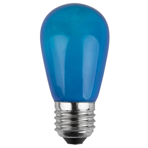 S14 Blue Opaque Bulbs, E26 - Medium Base