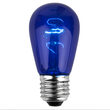 S14 Blue Triple Dipped Transparent Bulbs, E26 - Medium Base