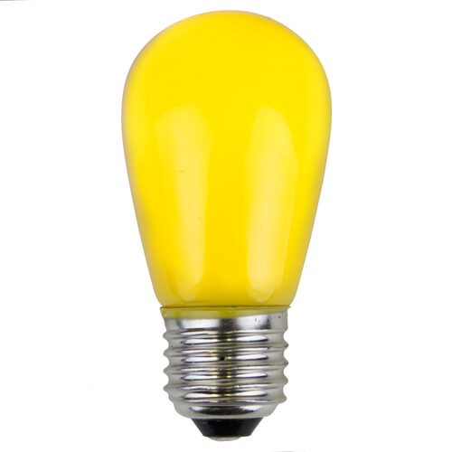 S14 Yellow Opaque Bulbs, E26 - Medium Base