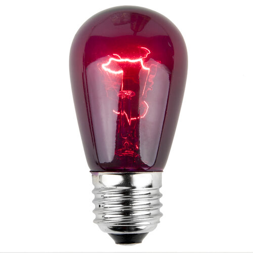 S14 Purple Triple Dipped Transparent Bulbs, E26 - Medium Base