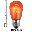 S14 Amber / Orange Triple Dipped Transparent Bulbs, E26 - Medium Base