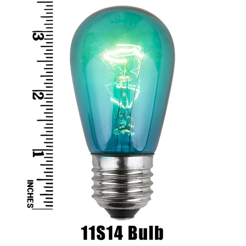 S14 Teal Triple Dipped Transparent Bulbs, E26 - Medium Base