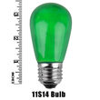 S14 Green Opaque Bulbs, E26 - Medium Base