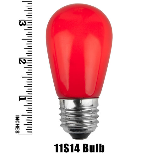 S14 Red Opaque Bulbs, E26 - Medium Base