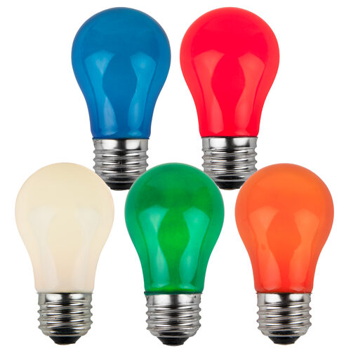 A15 Multicolor Opaque Bulbs, E26 - Medium Base
