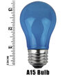A15 Blue Opaque Bulbs, E26 - Medium Base