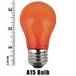 A15 Orange Opaque Bulbs, E26 - Medium Base
