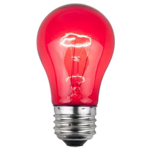 A15 Pink Transparent Bulbs, E26 - Medium Base