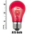 A15 Pink Transparent Bulbs, E26 - Medium Base