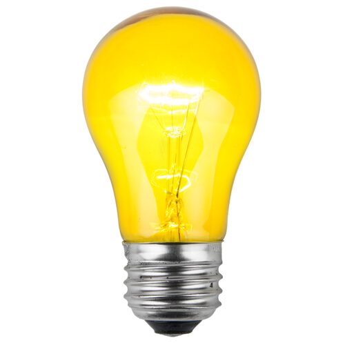 A15 Yellow Transparent Bulbs, E26 - Medium Base