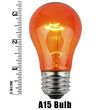 A15 Amber / Orange Transparent Bulbs, E26 - Medium Base