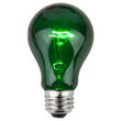 A19 Green Transparent Bulbs, E26 - Medium Base