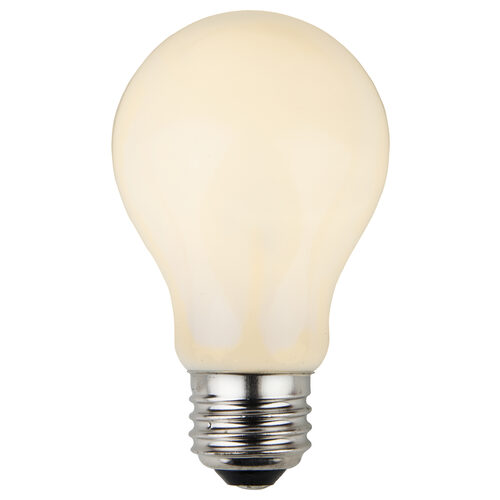 A19 White Opaque Bulbs, E26 - Medium Base