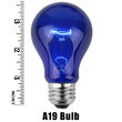 A19 Blue Transparent Bulbs, E26 - Medium Base