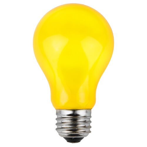 A19 Yellow Opaque Bulbs, E26 - Medium Base