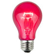 A19 Pink Transparent Bulbs, E26 - Medium Base