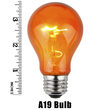 A19 Amber / Orange Triple Dipped Transparent Bulbs, E26 - Medium Base