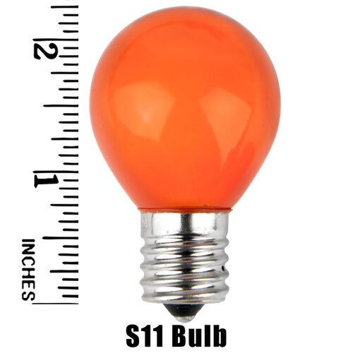 S11 Orange Opaque Bulbs, E17 - Intermediate Base