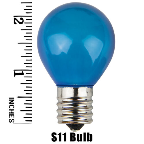 S11 Blue Opaque Bulbs, E17 - Intermediate Base
