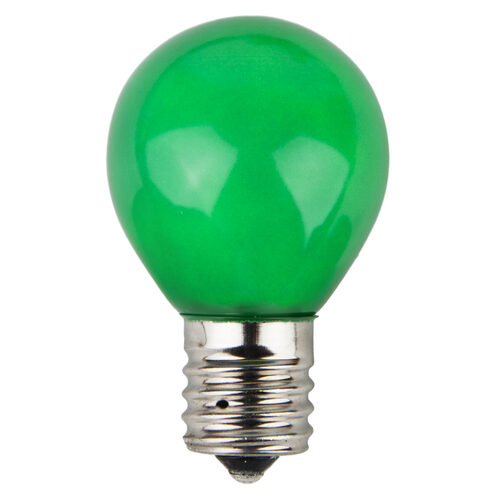 S11 Green Opaque Bulbs, E17 - Intermediate Base