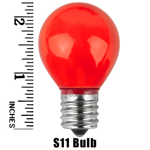 S11 Red Opaque Bulbs, E17 - Intermediate Base