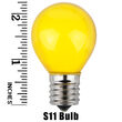 S11 Yellow Opaque Bulbs, E17 - Intermediate Base