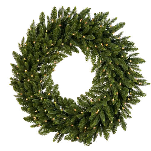 24" Carolina Fir Prelit Wreath, 50 Clear Mini Lights