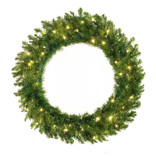 30" Norway Spruce Prelit Wreath, 100 Warm White LED 5mm Lights