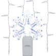 70 Cool White Snowflake LED Icicle Lights on White Wire