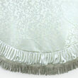 Ivory Satin Tree Skirt with Fringe Border