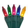 35 Multi Color Craft Lights, Green Wire, 4" Spacing