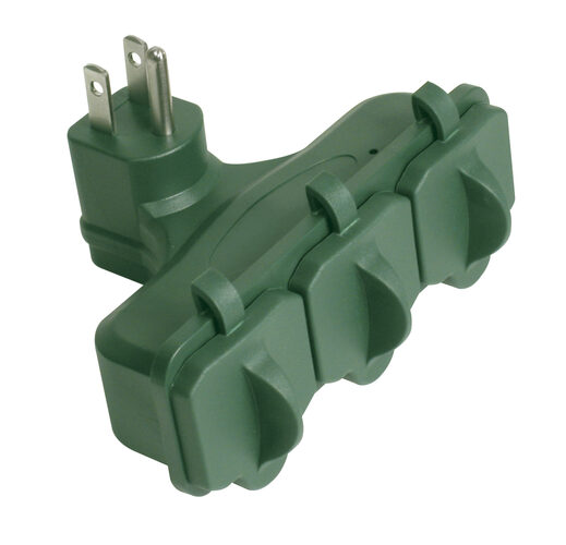 Right Angle Triple Tap Plug Adapter