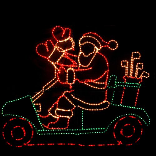 59.5" Waving Santa with Golf Cart and Controller 