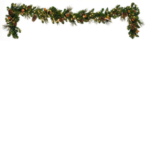 9' x 14" Harvest Gold Deluxe Prelit Holiday Garland, 150 Clear Lights