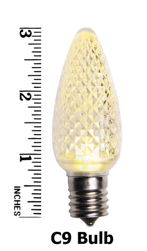C9 Twinkle Acrylic Warm White LED Bulbs