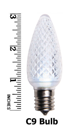 C9 Twinkle Acrylic Cool White LED Bulbs