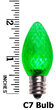 C7 Acrylic Green LED Bulbs