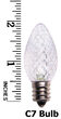 C7 Twinkle Acrylic Cool White LED Bulbs