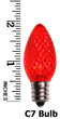 C7 Acrylic Red LED Bulbs
