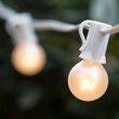 Commercial Pearl White Satin Patio String Light Set with G30 Bulbs on White Wire