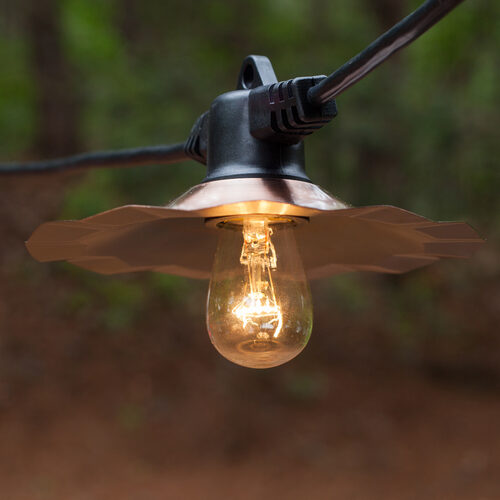 35' Patio String with 7 S14 Clear Outdoor Patio Lights, 60 Inch Spacing