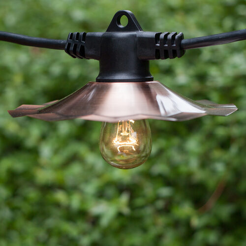 35' Patio String with 7 S14 Clear Outdoor Patio Lights, 60 Inch Spacing