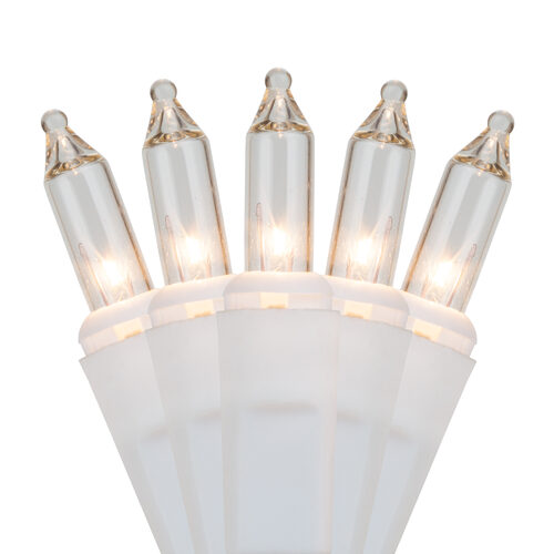 100 Clear Mini Lights, White Wire, 4" SpacingWintergreen Corporation