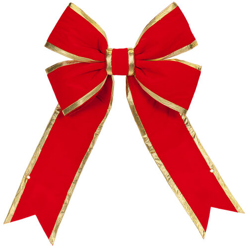 15" Red with Gold Trim Structural 3D Velvet Bow