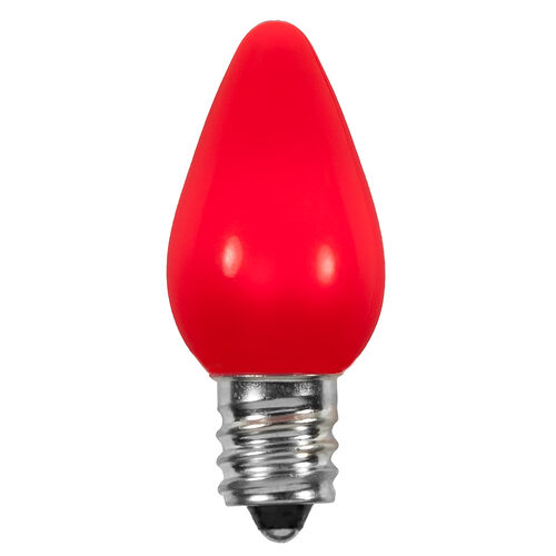 C7 Opaque Acrylic Red LED Bulbs
