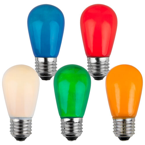 S14 Multicolor Opaque Bulbs, E26 - Medium Base