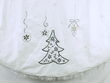 White Velvet Sequin Beaded Ornament Tree Skirt